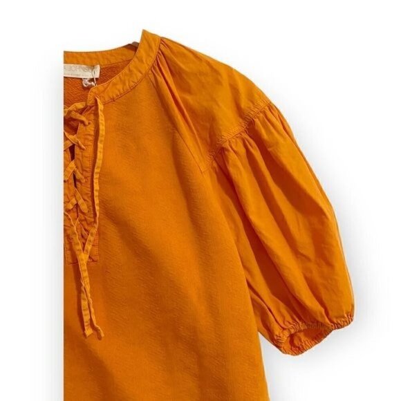 Ulla Johnson James bell-sleeve cotton top in marigold, Size S, New with tag - Picture 8 of 14